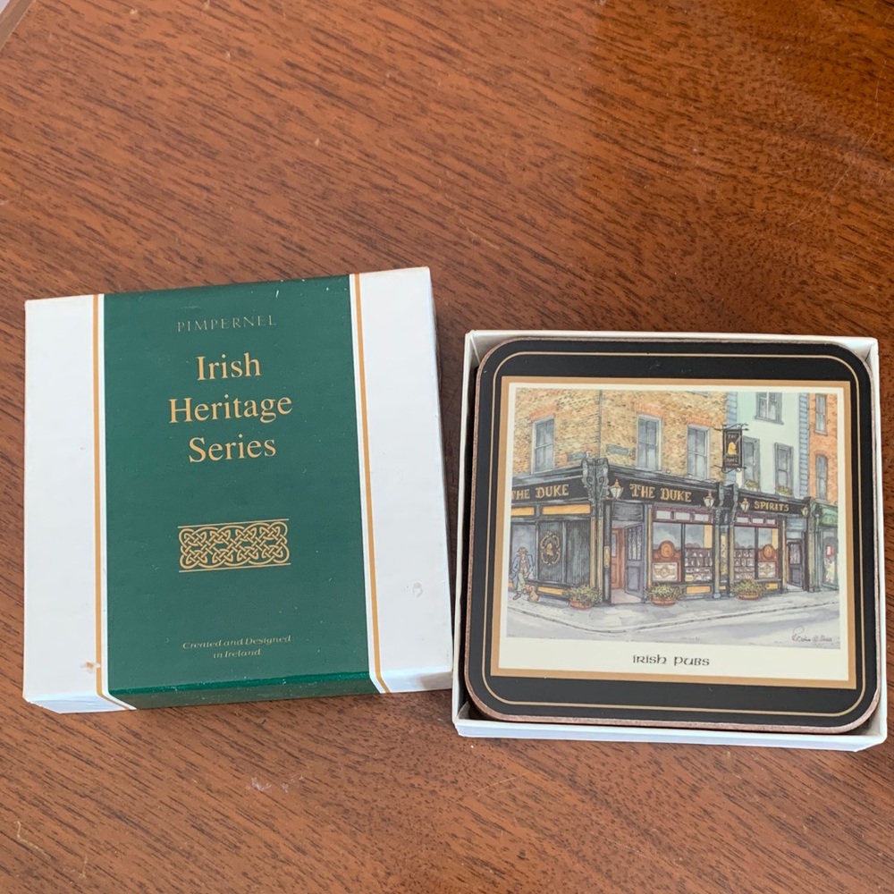 Pimpernel Irish Heritage Coasters with Green and Gold